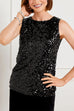 Heididress Crewneck Sleeveless Glam Sequin Top