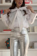 Bow Neck Long Sleeves Solid Blouse Shirt