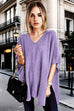 V Neck Short Sleeves Baggy Poncho Sweater(in 10 Colors)