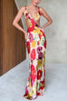 Heididress V Neck Cut Out Floral Print Maxi Cami Dress