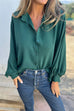 Heididress Batwing Long Sleeves Button Front Solid Shirt