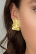 Heididress Textured Gold Rectangle Stud Earrings