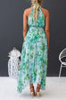 Heididress V Neck Waisted Cut Out Floral Pleated Maxi Dress