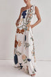 Heididress Tie Knot One Shoulder Floral Print Maxi Dress