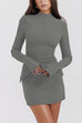 Heididress Mockneck Long Sleeves Bodycon Mini Dress