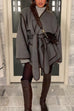 Heididress Open Front Pocketed Splice Coat with Belt