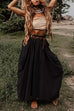 Heididress Side Drawstring Ruched Cotton Linen Baggy Maxi Skirt