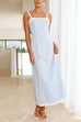 Bow Back Ric Rac Trim Maxi Cami Dress