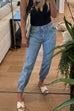 Casual High Rise Pocketed Denim Joggers
