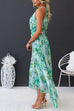 Heididress V Neck Waisted Cut Out Floral Pleated Maxi Dress