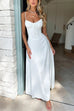 Heididress Spaghetti Strap Lace-up Ruched Corset Maxi Dress