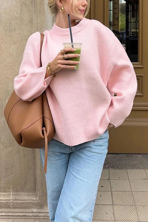 Heididress Crewneck Drop Shoulder Oversized Ribbed Knit Sweater