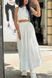 Heididress Elastic Waist Lace Hollow Out Pocketed Maxi Skirt