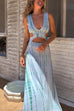 Sleeveless Cut Out Side Slit Tie Dye Maxi Dress