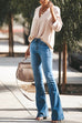 Heididress Distressed Bell Bottoms Skinny Denim Pants