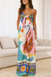 Heididress Knot Front Cut Out Pocketed Wide Leg Printed Cami Jumpsuit