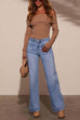 Heididress Chic Straight Wide Leg Denim Pants