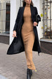 Heididress Mockneck Long Sleeves Bodycon Knit Maxi Dress