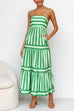 Heididress Spaghetti Strap Tiered Color Block Striped Maxi Dress