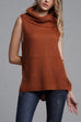 Heididress Cowl Neck Side Slit Sleeveless Sweater Vest