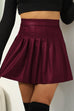 Heididress High Waist Faux Leather Pleated Mini Skirt