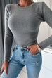 Heididress Crewneck Solid Ribbed Knit Fitted Top(5 Colors Available!)