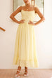 Heididress Spaghetti Strap Frill Trim Tie Bow Maxi Dress