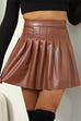 Heididress High Waist Faux Leather Pleated Mini Skirt