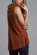 Heididress Cowl Neck Side Slit Sleeveless Sweater Vest