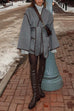 Heididress Open Front Pocketed Splice Coat with Belt