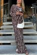 Heididress Boat Neck Bell Sleeves Animal Print Maxi Dress