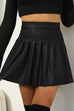 Heididress High Waist Faux Leather Pleated Mini Skirt