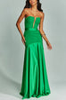 Heididress Mesh V Neck Strapless Splice Flare Maxi Party Dress