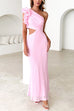 Heididress Frill One Shoulder Sleeveless Cut Out Maxi Dress