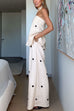 Heididress Polka Dot Strapless Top and Wide Leg Palazzo Pants Set