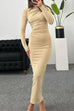 Heididress Elegant Long Sleeves Ruched Bodycon Maxi Dress