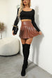 Heididress High Waist Faux Leather Pleated Mini Skirt