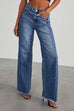 Heididress Raw Hem Distressed Wide Leg Denim Pants