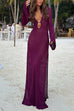 Heididress V Neck Side Slit Crochet Beach Cover Up Maxi Dress