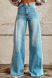 Heididress Distressed Wide Leg Fashion Denim Pants