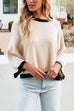 Heididress Crewneck Drop Shoulder Color Block Knit Sweater