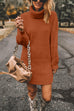 Heididress Turtleneck Long Sleeves Ribbed Knit Sweater Dress(in 7 Colors!)