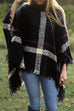 Heididress Soft Tassel Lattice Cloak Poncho Sweater