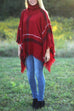 Heididress Soft Tassel Lattice Cloak Poncho Sweater