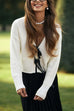 Heididress V Neck Bow Tie Front Elegant Sweater