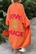 Heididress Open Front Love and Peace Pattern Long Sweater Cardigan(in 5 Colors)