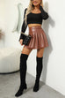 Heididress High Waist Faux Leather Pleated Mini Skirt