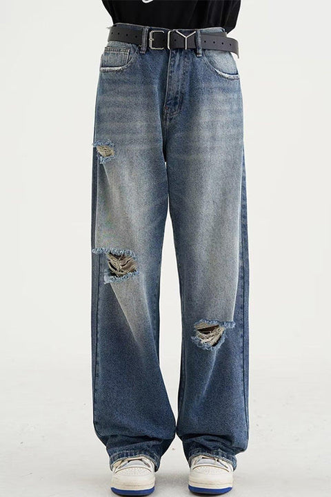 Heididress Wide Leg Ripped Baggy Jeans