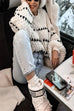 Heididress Lantern Sleeves Color Block Chunky Knit Sweater