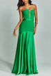 Heididress Mesh V Neck Strapless Splice Flare Maxi Party Dress